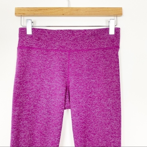 UNDER ARMOUR Heathered Pink Studio Capri Leggings Tights Workout Yoga Running - Picture 4 of 9